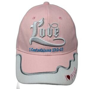 I Love Jesus 1 Corinthians 13:1-13 Baseball Cap Pink One Size Adjustable KYS